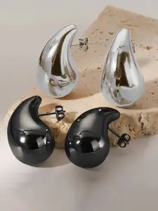 KRENOZ Set Of 2 Teardrop Shaped Drop Earrings