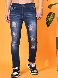 LINARIA Men Classic Slim Fit Highly Distressed Heavy Fade Jeans