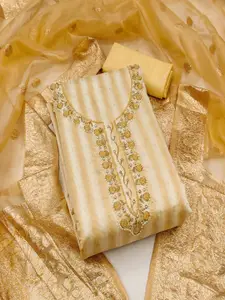 ASISA Floral Embroidered Beads and Stones Unstitched Dress Material