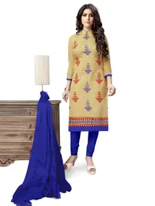 JULEE Ethnic Motifs Embroidered Silk Chiffon Unstitched Dress Material