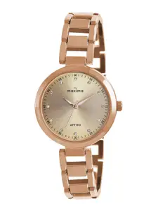 maxima Women Embellished Dial & Straps Analogue Watch 55770BMLR