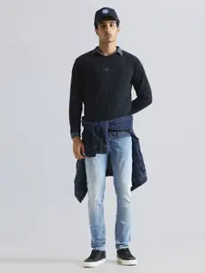 Pepe Jeans Men Solid Round Neck Pure Cotton Sweatshirt