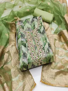 ASISA Embroidered Zardozi Organza Unstitched Dress Material