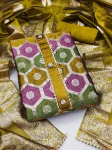 JULEE Woven Design Organza Unstitched Dress Material