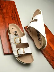 AfroJack Women Synthetic Leather Open Toe Flats