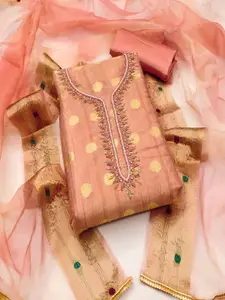 ASISA Embroidered Art Silk Unstitched Dress Material