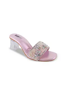 BAESD Women Embellished Party Open Toe Block Heeled Sandals