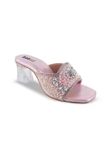 BAESD Women Embellished Party Open Toe Block Heeled Sandals