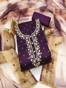 ASISA Ethnic Motifs Embroidered Beads and Stones Unstitched Dress Material