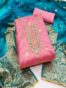 ASISA Embroidered Beads & Stones Organza Unstitched Dress Material