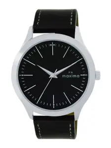 maxima Men Dial & Leather Straps Analogue Watch 66590LMGI