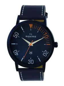 maxima Men Dial & Leather Straps Analogue Watch 66362LMGG