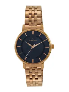 maxima Women Embellished Dial & Stainless Steel Straps Analogue Watch 66301CMLR