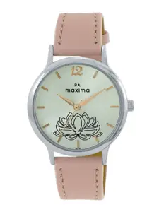 maxima Women Printed Dial & Leather Straps Analogue Watch 65550LMLI