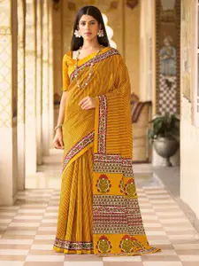 Saree mall Striped Art Silk Block Print Sarees