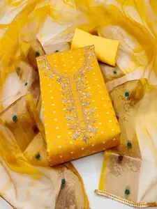 ASISA Ethnic Motifs Embroidered Beads and Stones Art Silk Unstitched Dress Material