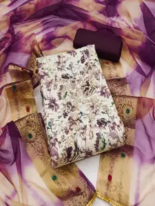 ASISA Floral Printed Beads and Stones Unstitched Dress Material