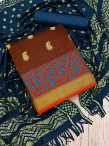 JULEE Paisley Woven Design Pure Silk Unstitched Dress Material