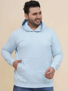 John Pride Men Plus Size Solid Hooded Pure Cotton Sweatshirt