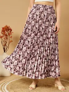 OTABU Women Floral Printed A-line Maxi Skirt