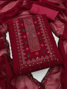 LADY SHOPI Floral Embellished Sequinned Unstitched Dress Material