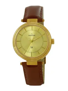 maxima Women Dial & Leather Straps Analogue Watch 61982LMLY