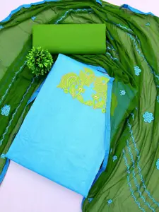 JULEE Floral Embroidered Pure Silk Unstitched Dress Material