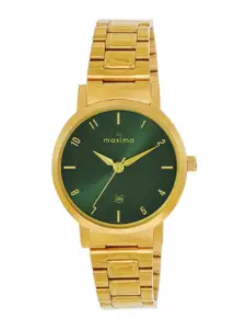 maxima Women Embellished Dial & Stainless Steel Straps Analogue Watch 69486CMLY