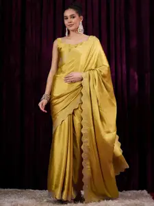 Saree mall Embellished Beads and Stones Satin Designer Sarees