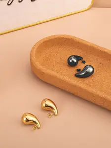 KRENOZ Set Of 2 Stainless Steel Teardrop Shaped Studs