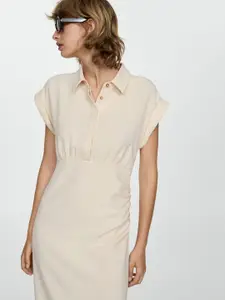 MANGO Ruched Shirt Maxi Dress