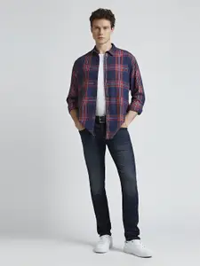 Pepe Jeans Men Spread Collar Tartan Checked Cotton Casual Shirt