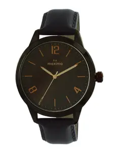 maxima Men Dial & Leather Straps Analogue Watch 61430LMGE