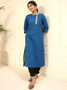 ARAVALII Keyhole Neck Straight Kurta