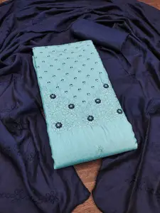 JULEE Floral Embroidered Sequinned Pure Silk Unstitched Dress Material