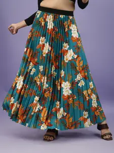 OTABU Printed Pleated A-Line Maxi Skirts