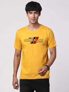 ADRO Men Typography Printed Pure Cotton Round Neck T-shirt