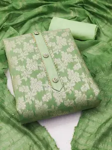 JULEE Floral Woven Design Gotta Patti Unstitched Dress Material