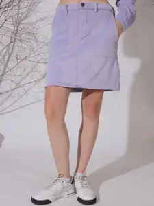 NEUDIS Corduroy Above Knee Length Skirts N24WSKT-3625LV-lavender