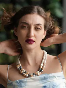 ODETTE Silver-Plated Pearls Beaded Necklace