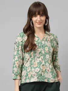 Latin Quarters Women Spread Collar Floral Printed Casual Shirt