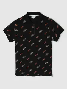 max Boys Conversational Printed Polo Collar Cotton T-shirt