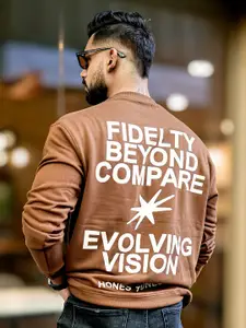 Maniac Men Typography Printed Round Neck Sweatshirt