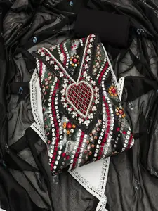 ASISA Ethnic Motifs Embroidered Beads and Stones Unstitched Dress Material