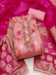 ASISA Ethnic Motifs Woven Design Beads and Stones Unstitched Dress Material