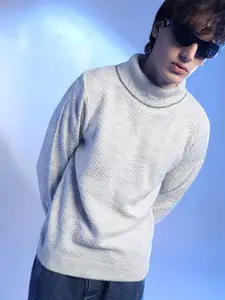 Campus Sutra Men Self Design Pullover Sweater