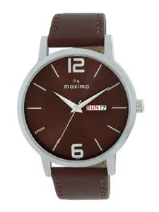 maxima Men Dial & Leather Straps Analogue Watch 68334LMGI