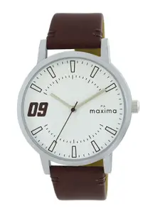 maxima Men Dial & Leather Straps Analogue Watch 67023LMGI