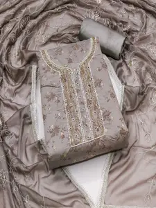 ASISA Ethnic Motifs Embroidered Beads and Stones Art Silk Unstitched Dress Material