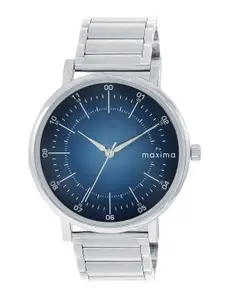 maxima Men Printed Dial & Stainless Steel Straps Analogue Watch O-68591CMGI
